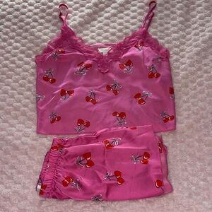 Satin heart cherry PJs